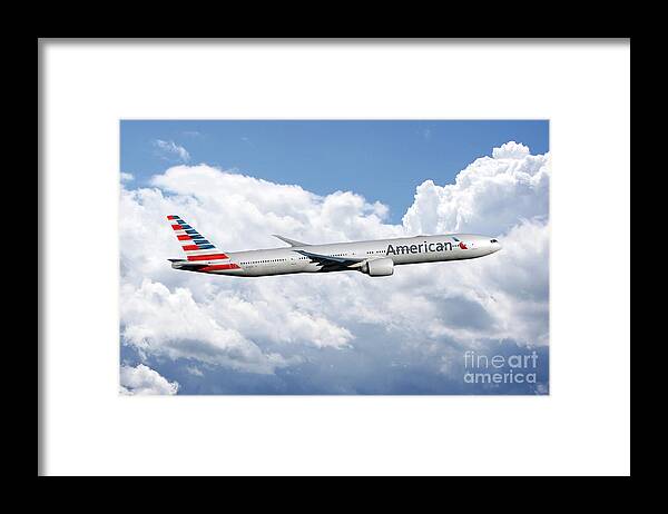 American Framed Print featuring the digital art American AIrlines Boeing 777 by Airpower Art