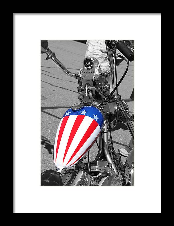 Motorcyle Framed Print featuring the photograph American Bike by Becca Wilcox