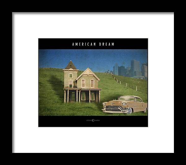 House Framed Print featuring the digital art American Dream by Tim Nyberg