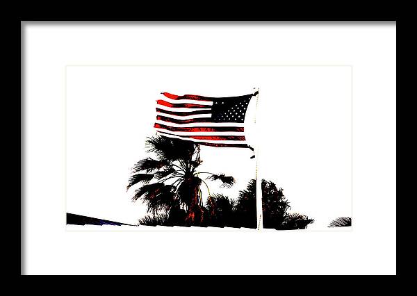 Florida Framed Print featuring the photograph American Flag on a Windy Day Delray Beach Florida by Lawrence S Richardson Jr