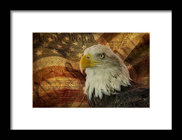 American Bald Eagle Framed Print featuring the photograph American Icons by Susan Candelario