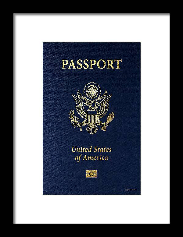 “passports” Collection Serge Averbukh Framed Print featuring the digital art American Passport Cover by Serge Averbukh