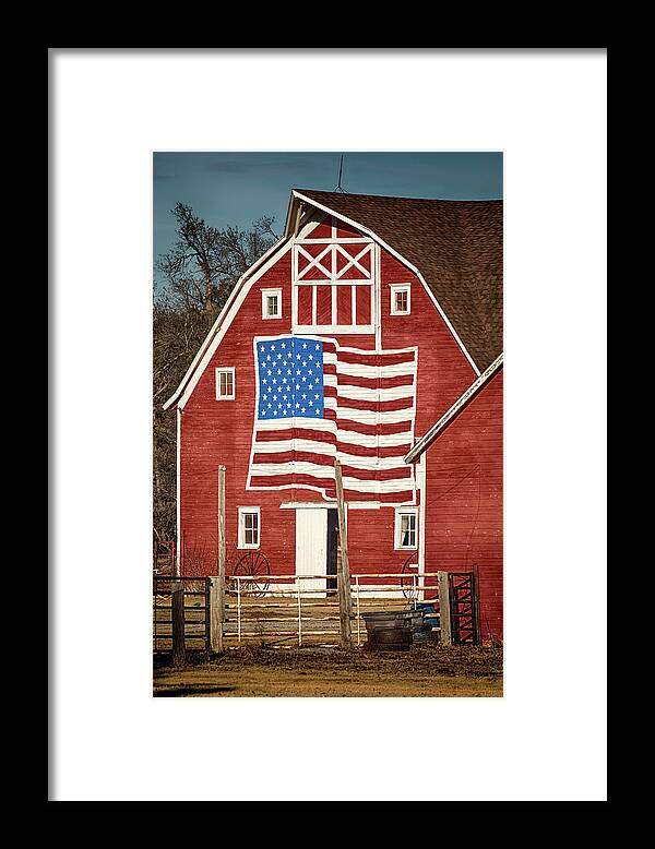 Barn Framed Print featuring the photograph American Pride by Susan Rissi Tregoning