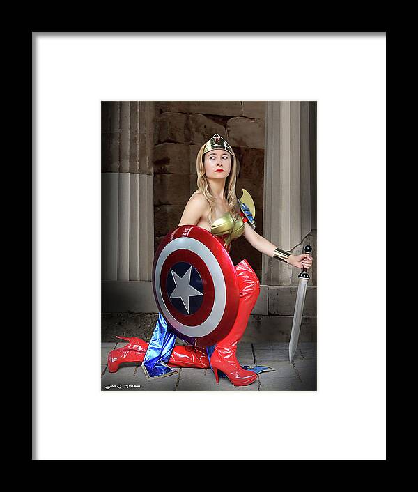 Captain America Framed Print featuring the photograph American Shield by Jon Volden