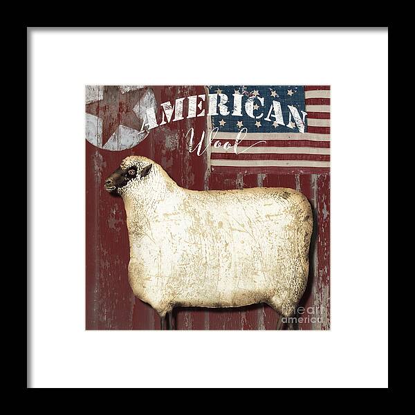 Sheep Framed Print featuring the painting American Wool by Mindy Sommers