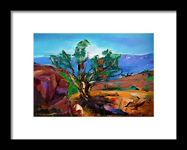 Sedona Framed Print featuring the painting Among the Red Rocks - Sedona by Elise Palmigiani