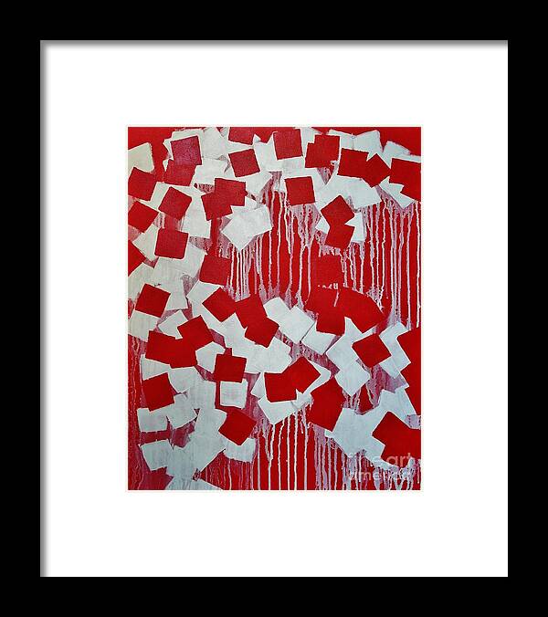A-fine-art-painting-abstract Framed Print featuring the painting Amore by Catalina Walker
