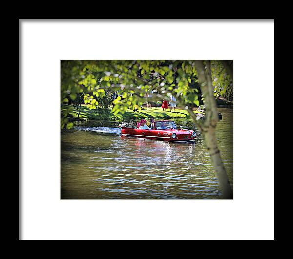 Amphicar Framed Print featuring the photograph Amphicar Swimming by Steve Natale