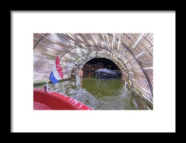 Brick Framed Print featuring the photograph Amsterdam Light Festival by Nadia Sanowar