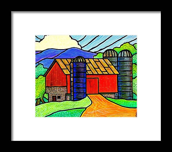 Barn Framed Print featuring the painting An American Barn by Jim Harris