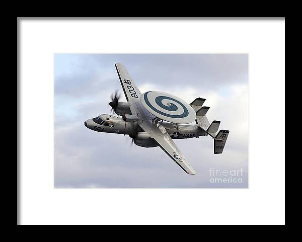 Turning Framed Print featuring the photograph An E-2c Hawkeye Performs A Fly-by by Stocktrek Images