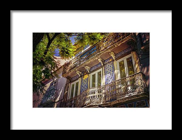 Lisbon Framed Print featuring the photograph An Elegant Balcony in Lisbon Portugal by Carol Japp