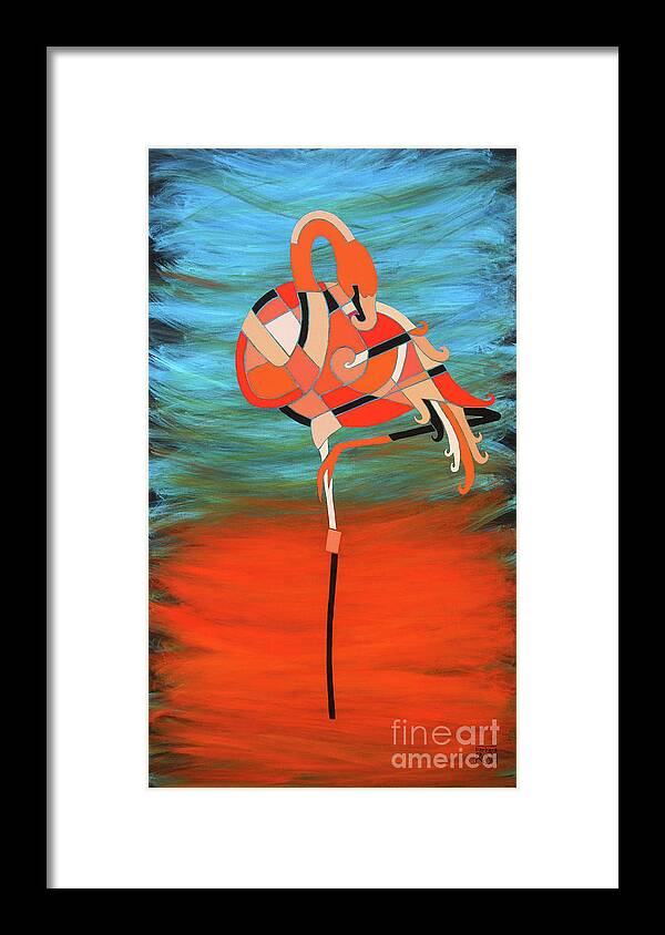 Flamingo Art Framed Print featuring the painting An Elegant Flamingo by Barbara Rush