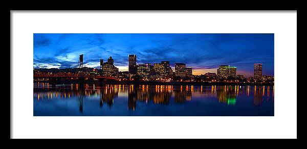 Portland Oregon Framed Print featuring the photograph An Evening In Portland by Brian Bonham