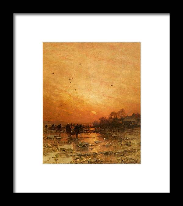 Ludwig Munthe Framed Print featuring the painting An Evening Winter Landscape by MotionAge Designs