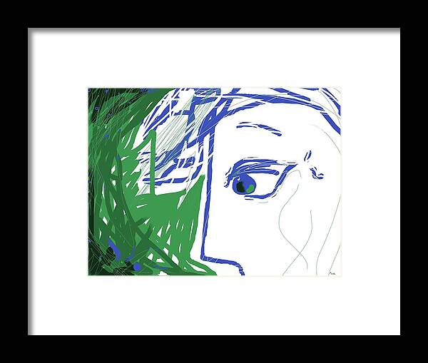 Showing Limited Lines And Simplicity With This Design Framed Print featuring the digital art An eye's view by Mary Armstrong