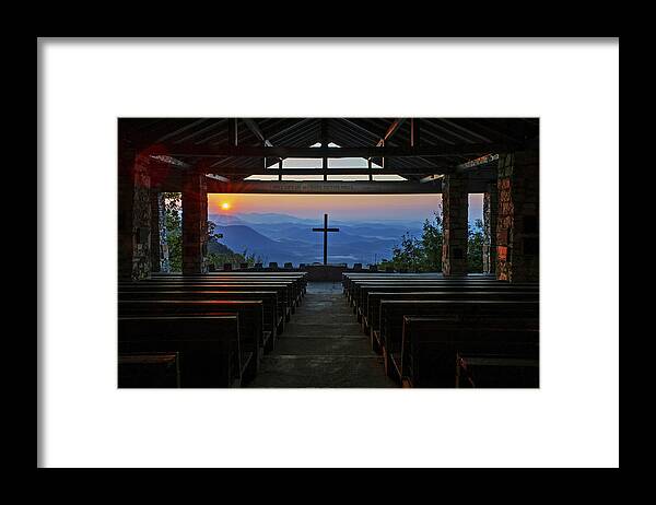 Chapel Framed Print featuring the photograph An Outdoor Mountain Chapel  Symmes Chapel aka Pretty Place Greenville SC by Willie Harper