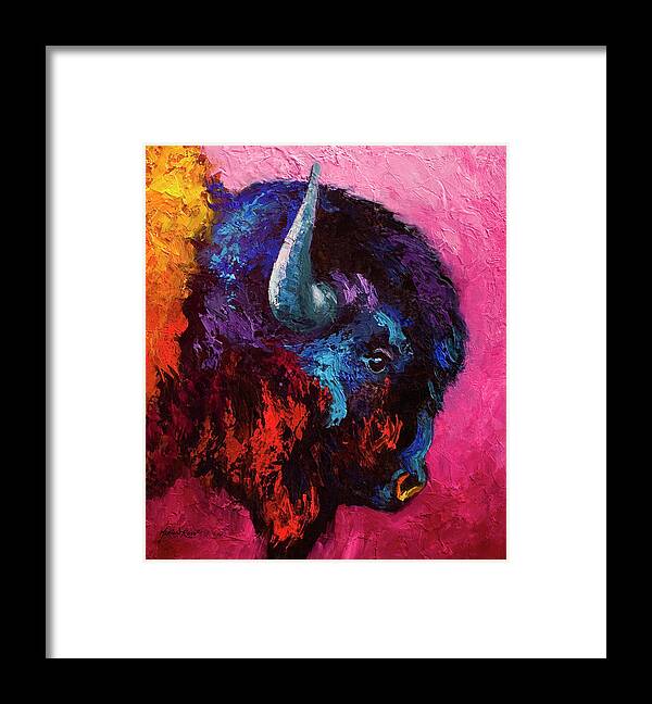 Bison Framed Print featuring the painting Ancient Soul by Marion Rose