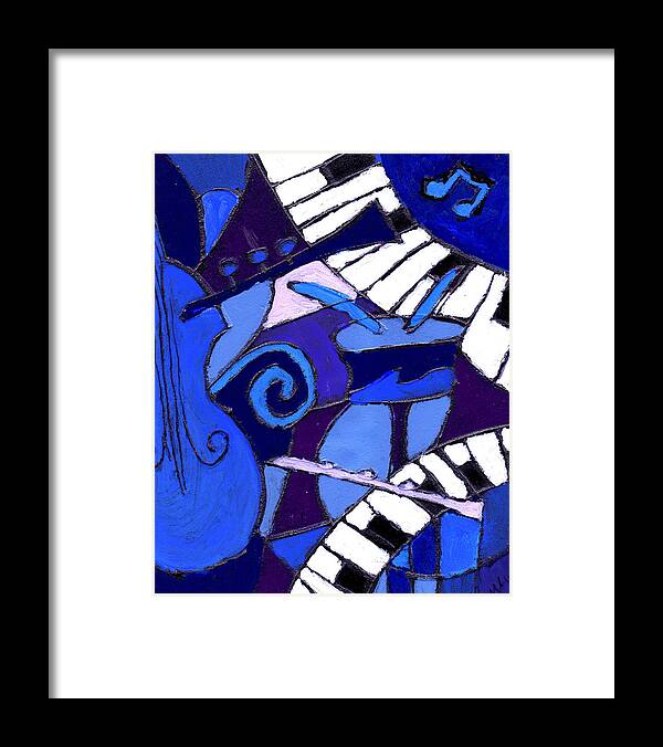 Blues Framed Print featuring the painting and All that Jazz 3 by Wayne Potrafka