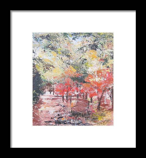 Painting Framed Print featuring the painting And Then There Was Fall by Paula Pagliughi