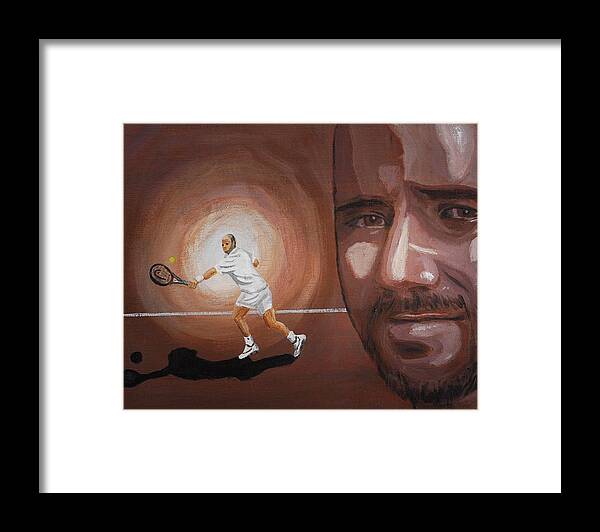 Andre Agassi Framed Print featuring the painting Andre Agassi by Quwatha Valentine