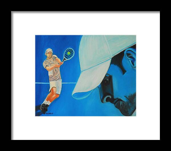 Andy Framed Print featuring the painting Andy Roddick by Quwatha Valentine
