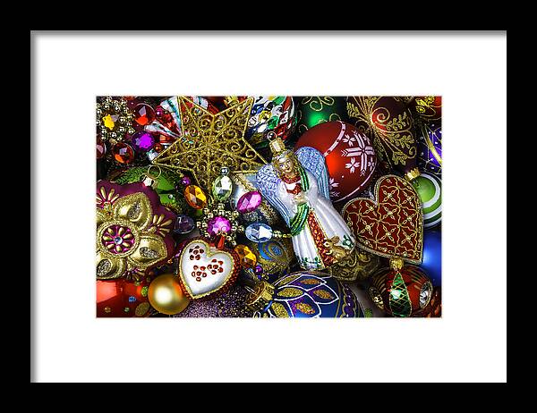 Angel Framed Print featuring the photograph Angel Among The Ornaments by Garry Gay