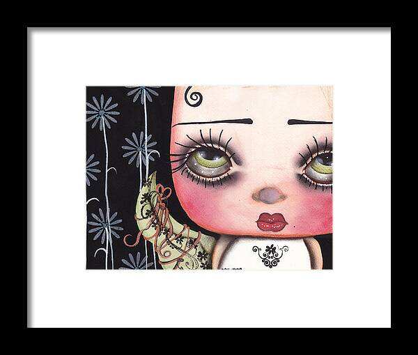 Abril Andrade Griffith Framed Print featuring the painting Angel Face 1 by Abril Andrade