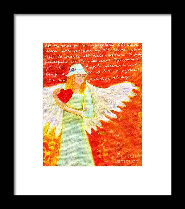 Angel Framed Print featuring the painting Angel For the Mentally Challenged by Desiree Paquette