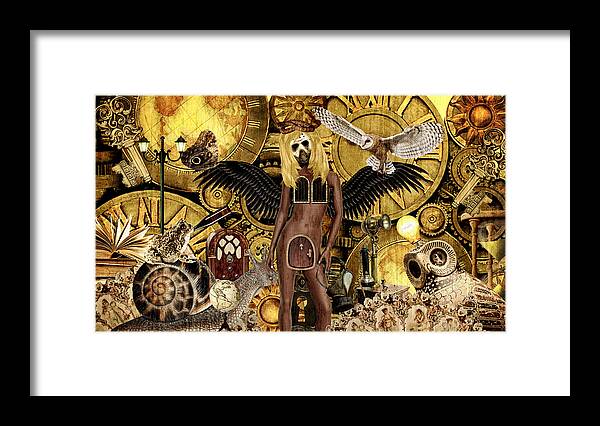 Steampunk Framed Print featuring the mixed media Angel In Disguise by Ally White