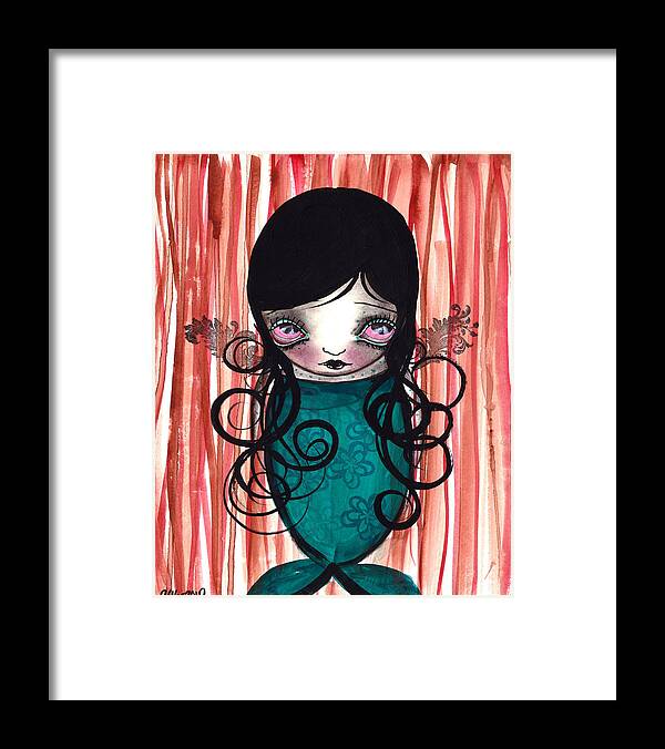 Mermaid Framed Print featuring the painting Angel Mermaid by Abril Andrade
