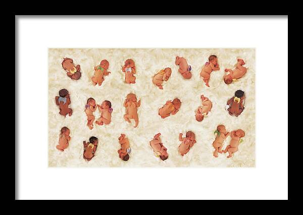 Sleeping Framed Print featuring the photograph Angel Nursery by Anne Geddes