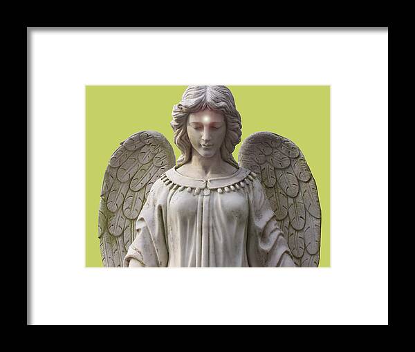 Angel Of Devotion Framed Print featuring the mixed media Angel of Devotion No. 01 by Ramon Labusch