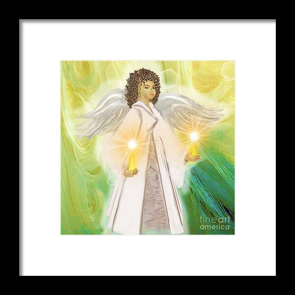 Angel Framed Print featuring the painting Angel Of Light by Belinda Threeths