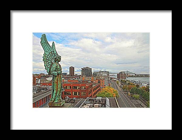 Angel Statue Framed Print featuring the photograph Angel of Old Montreal by Alice Gipson
