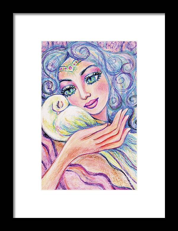 Angel Woman Framed Print featuring the painting Angel of Tranquility by Eva Campbell