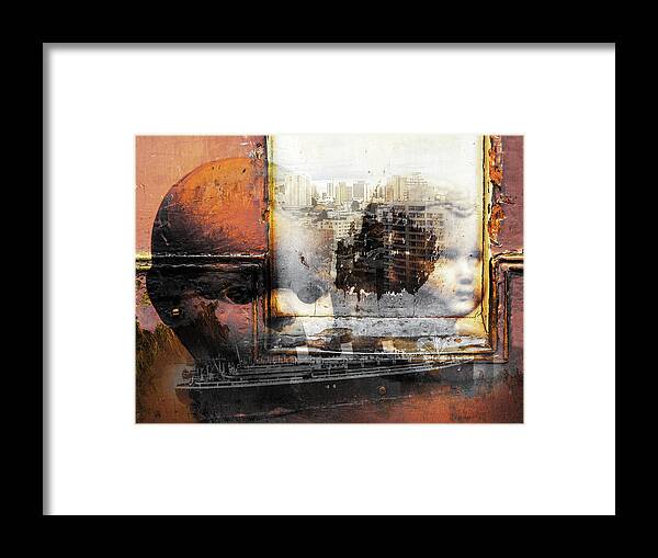 Face Framed Print featuring the digital art Angels in former and modern times by Gabi Hampe