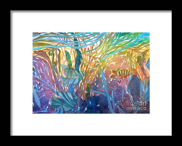 Rainbow Colors Framed Print featuring the painting Angels of Rainbow Reef by Joan Clear