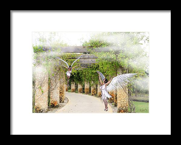 Angels Framed Print featuring the photograph Angels Under the Arbor by Rosalie Scanlon