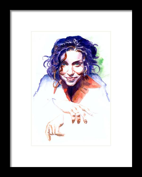 Ani Difranco Framed Print featuring the painting Ani DiFranco by Ken Meyer jr