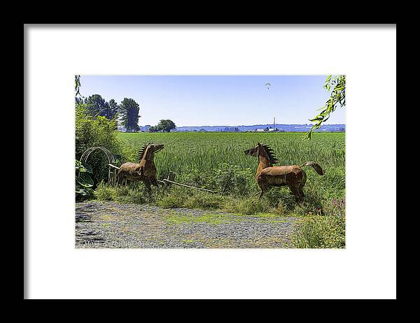 Landscape Framed Print featuring the photograph Animated Horses by Mark Joseph