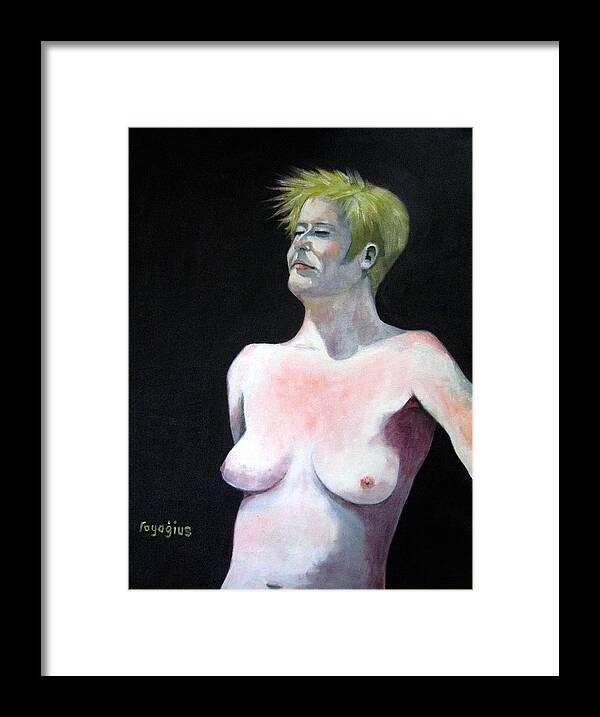 Female Framed Print featuring the painting Ann by Ray Agius