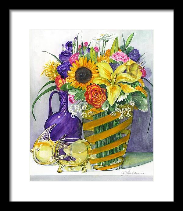 Still Life Framed Print featuring the painting Anniversary Bouquet by Jane Loveall