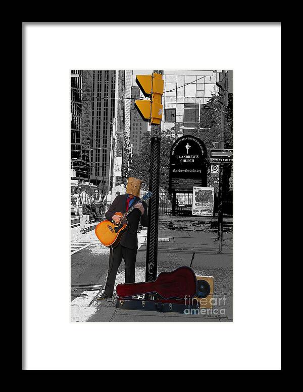 Busker Framed Print featuring the photograph Anonymous Guitar Player by Nina Silver