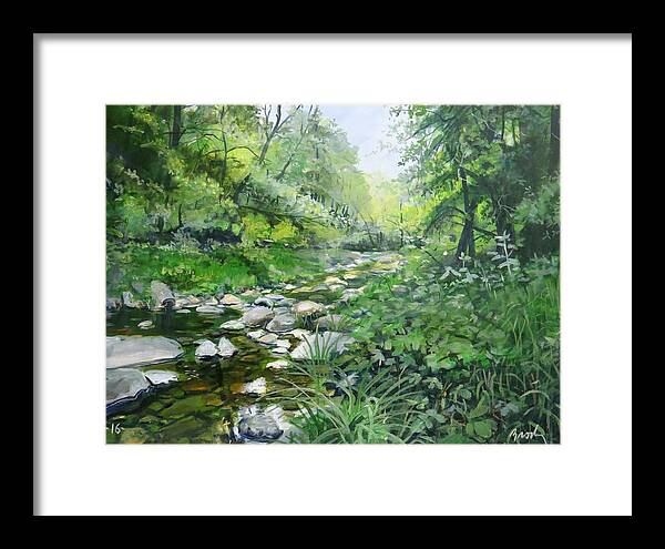 Stream Framed Print featuring the painting Another Look by William Brody