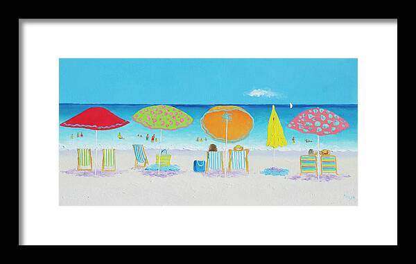 Beach Framed Print featuring the painting Another Perfect Beach Day by Jan Matson