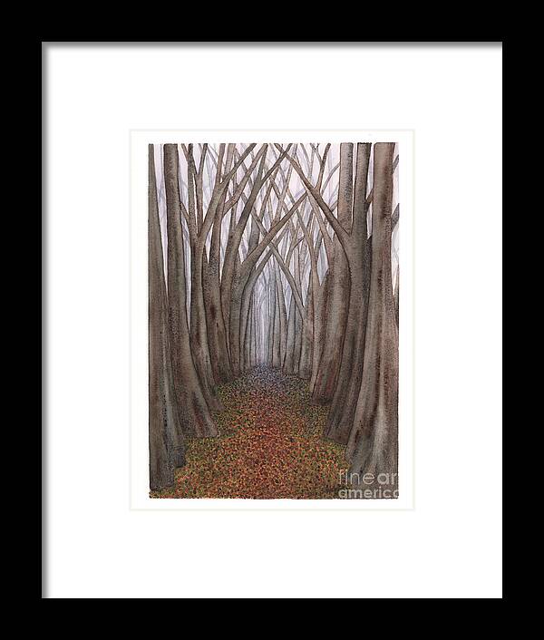 Forest Framed Print featuring the painting Another Trip into the Woods by Hilda Wagner