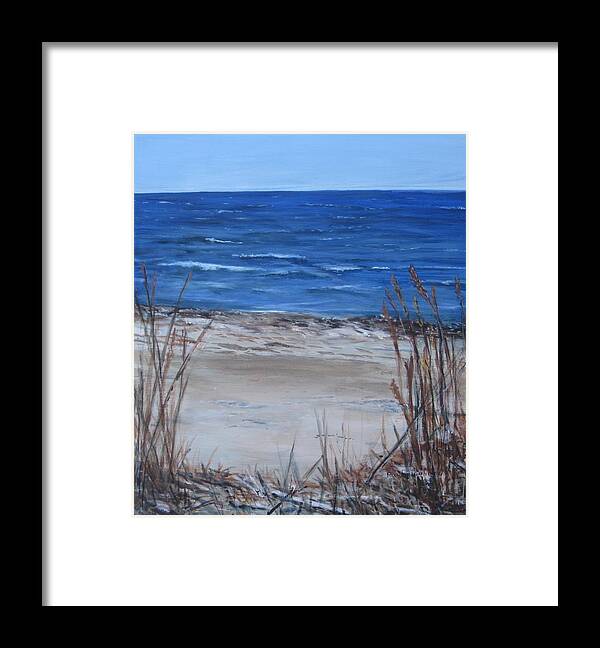 Beach Framed Print featuring the painting Another View of East Point Beach by Paula Pagliughi