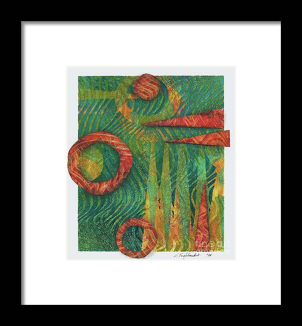 Abstract Framed Print featuring the painting Another World by Laurel Englehardt