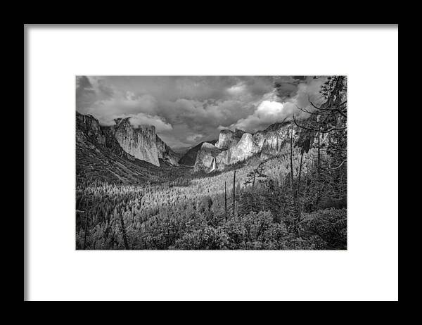 Amazing Framed Print featuring the photograph Ansel Adams inspired Yosemite Tunnel View by Scott McGuire